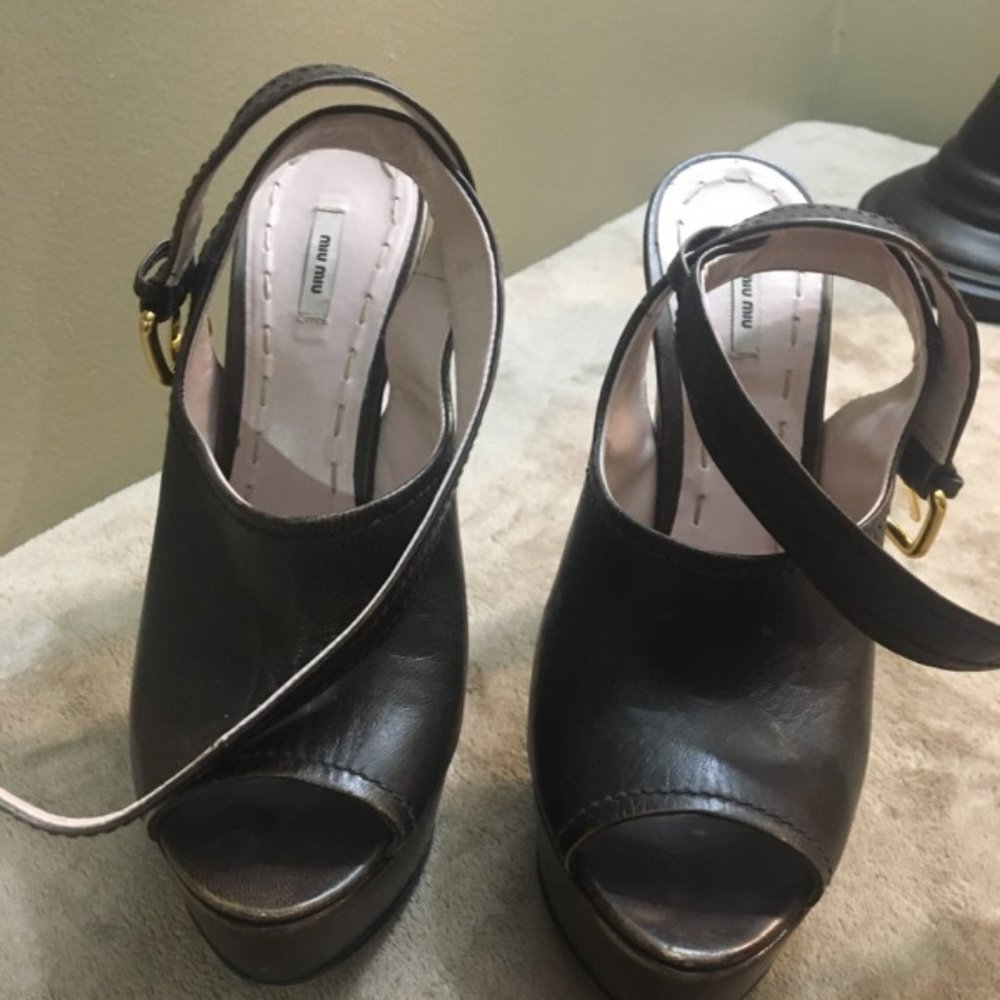 Miu Miu Heel Sandals, Size 8,  $55